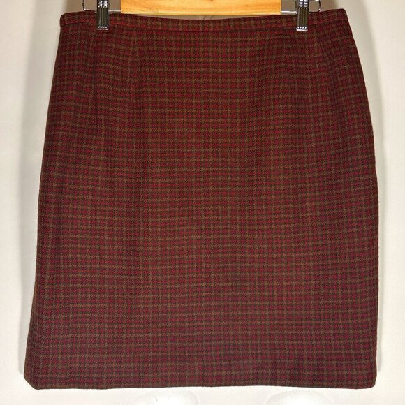 Harve Bernard SZ 14 Vintage Wool Plaid Pencil Skirt Career Academia Old Money - Picture 4 of 8